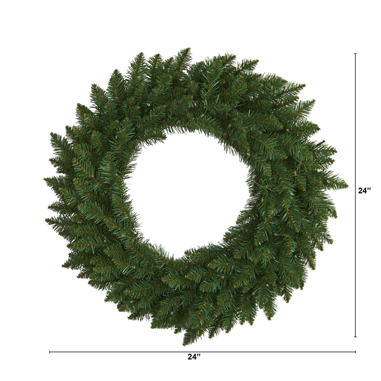 Nearly Natural 24in. Green Pine Artificial Christmas Wreath with 35 Clear LED Lights