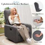 Jocisland Swivel Glider Rocking Recliner Chair for Adults, Nursery Rocker Reclining, Comfy Upholstered Single Sofa Armchair for Living Room Bedroom Nursing, Teddy Gray Jocisland