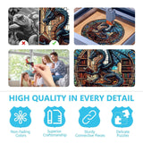 Wooden Puzzles for Adults - Dragon's Library Wooden Jigsaw Puzzles for Adults 200 Pieces, Unique Shape Wooden Dragon Puzzle, Wood Puzzles Adult, Gifts for Friends, Family, Home Decor (M-11.4*11.4 In) Pijesaksa