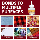 Aleene's Fabric Fusion Permanent Fabric Adhesive 4 fl. oz. Washable Fabric Glue for Clothes, Denim, Leather, Patches, Polyester, Cotton, Fabrics, Dries Flexible Aleene's