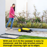Kärcher - S 4 Twin Walk-Behind Outdoor Hand Push Sweeper - 5.25 Gallon Capacity - 26.8" Sweeping Width - Sweeps up to 26,000 ft²/Hour,Yellow Kärcher