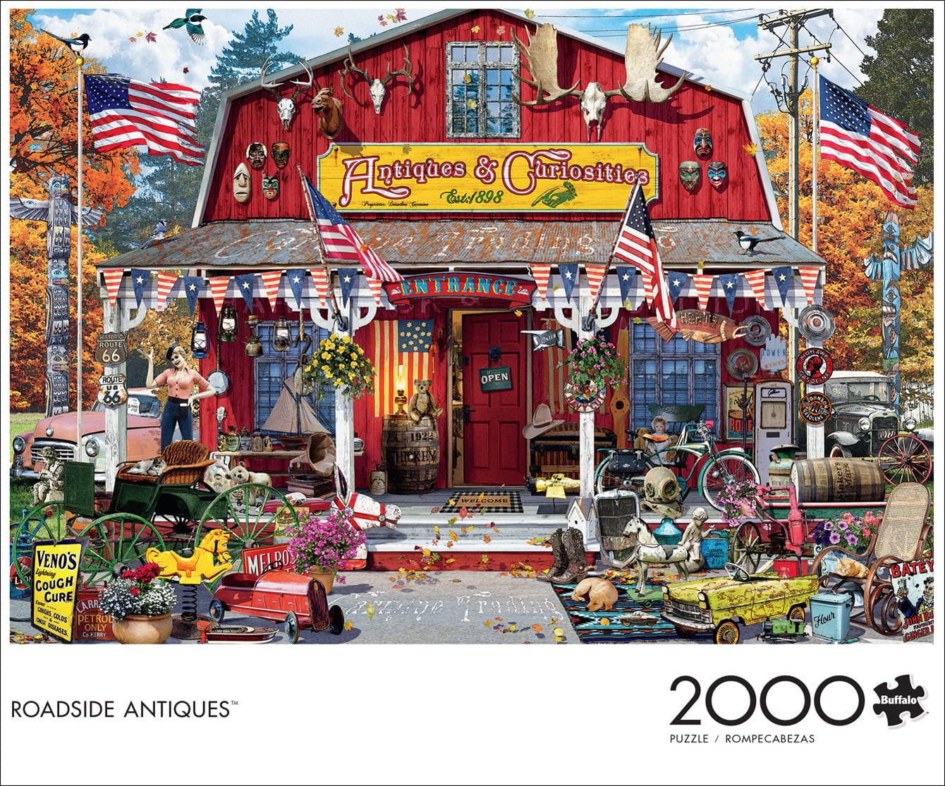 Buffalo Games - Roadside Antiques - 2000 Piece Jigsaw Puzzle for Adults Challenging Puzzle Perfect for Game Nights - 2000 Piece Finished Size is 38.50 x 26.50 - WoodArtSupply