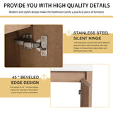 Malwee 48 Inch Floating Bathroom Vanity with Sink, 48'' Single Sink Wall Mounted Bathroom Vanity, with 2 Doors and White Resin Basin Sink Top (035-48) Malwee