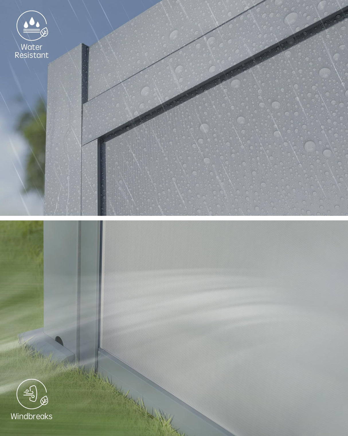 Yoolax Motorized Customized Shade 10Ft for Louvered Pergola, Sun Screen with Remote Control Yoolax