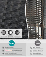 Bezseller 3 Pieces Patio Furniture Set, Outdoor Rattan Bistro Set with Coffee Table, Durable Steel Frame with Strapped Cushions for Garden, Balcony, Poolside, Backyard Bezseller