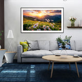 JOOZ Large Landscape Diamond Art Kits for Adults - 5D Sunset Diamond Painting Kits for Adults, DIY Full Drill Mountain Flowers Diamond Art Painting Kits, Gem Art Kits for Wall Decor 27.5x15.7 Inch JOOZ