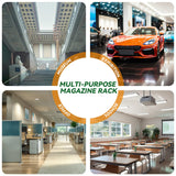 Estleys Trade Show Literature Stand Display Rack, Magazine Brochure Catalog Display Stand, Magazine Floor-Standing with Portable Oxford Bag for Office Store Exhibition Trade Show (Black) Estleys