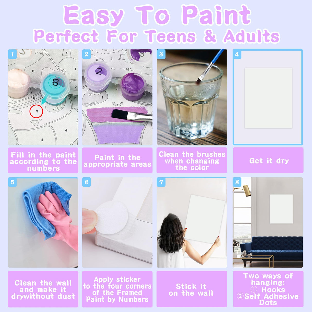 MXCFZX Flowers Paint by Numbers kit for Adults/Beginner Framed - Small Easy Acrylic Paint by Number Kits on Advanced Canvas 12x16 in, Paint Crafts for Home Decor（with Framed） MXCFZX