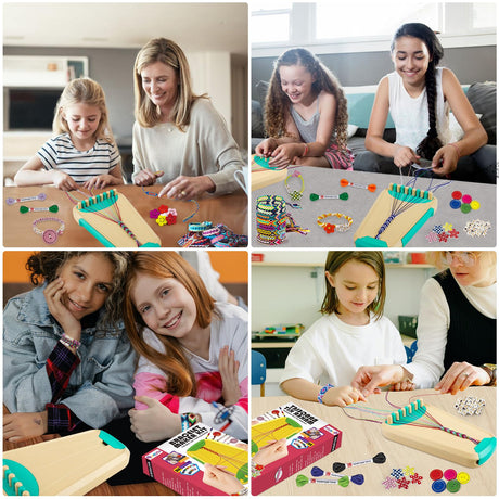 Arts and Crafts for Kids Ages 8-12,Friendship Bracelet Making Kit for Girl,Kids Jewelry Making Kit with 28 Pre-Cut Threads,Christmas Birthday Gifts for Ages 6 7 8 9 10 11 12 Year Old Cyan Maynacs