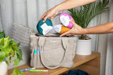Soolla Studio Bag: Pottery Tool Bag, Art Supply Storage, Knitting Yarn Organizer, Crochet Projects, & Washable Craft Tote, 30 Pockets, 25+ Canvas Colors, Student Artist Gift (Ganja Green) Soolla