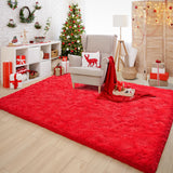 Chicrug Soft Area Rugs for Bedroom Living Room Plush Fluffy Rug 3x5 Feet, Shag Furry Area Rug Carpet Non Shedding for Nursery Children Kids Girls Room Home Decorative,Red Chicrug