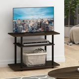 Furinno Turn-N-Tube No Tools 3-Tier Entertainment Center TV Stand for TV up to 32 Inch, Plastic Round Tubes, Dark Brown/Black Furinno