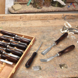 Covzoe 12 Pieces Wood Chisel Set, Woodworking Carving Tools with Wooden Box, CR-V Steel Edge Blade with Premium Wood Handle, Professional Wood Gouge Turning Tools for Craftsman Carpenter Beginners Covzoe