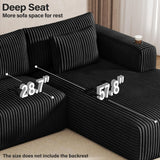 DURASPACE Modular Sectional Sofa, Cloud Boneless Couch with Deep Seat, Cup Holder, Memory Foam, Corduroy L Shaped Couch Convertible Sofa Bed for Living Room Bedroom, No Assembly Required DURASPACE