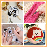 35 Pcs Punch Needle Kit, Punch Needle Tool Adjustable Punch Needle Embroidery Kits Include Wooden Handle Embroidery Pen Set, Big Eye Needles, Punch Needle Cloth - Valentines Gifts for Adults Beginne Needbrock