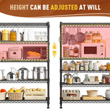 REIBII 5-Tier Wire Shelving Rack Storage Shelves Metal Shelves,1020 LBS Adjustable Heavy Duty Metal Shelving Units and Storage for Garage Pantry Bathroom 29" W X 14" D X 63" H REIBII