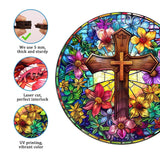 Jigfoxy Wooden Puzzles for Adults, Stained Glass Cross Wood Puzzles Adult, Unique Animal Shape Wooden Jigsaw Puzzles for Adults, Birthday Gifts for Puzzle Lovers, Family (M-11.4 * 11.4in-200pcs) Jigfoxy