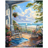 xcemhil Beach Paint by Numbers Kit for Adults, Beach Painting by Numbers, Adult Paint by Number Kits Suitable for Gifts and Interior Decor 16x20 Inch xcemhil