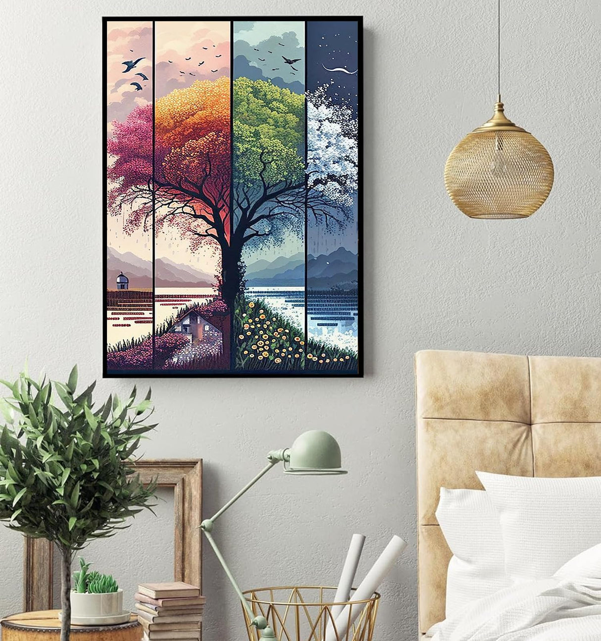 hyzsj 5D Tree of Life Diamond Art Painting,Large Diamond Painting Kits for Adults,DIY Full Drill Crystal Rhinestone Arts,Gem Art Painting with Diamond Home Wall Decor hyzsj