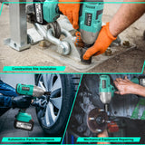 X-YEAH Cordless Impact Wrench - 1/2" Brushless Impact Gun, Max Torque 406 Ft-lbs(550N.m), with 21V 4.0Ah Li-ion Battery & Charger Kit in Case - Powerful and Portable X-YEAH