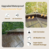 Domi 12' X 16' Hardtop Gazebo, Permanent Outdoor Gazebo with Polycarbonate Double Roof, Aluminum Gazebo Pavilion with Curtain and Net for Garden, Patio, Lawns, Deck, Backyard domi outdoor living