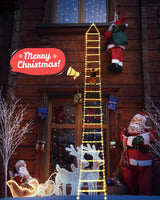 Toodour LED Christmas Lights - 10ft Christmas Decorative Ladder Lights with Santa Claus, Christmas Decorations Lights for Indoor Outdoor, Window, Garden, Home, Wall, Xmas Tree Decor (Warm White) Toodour