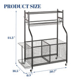 Mythinglogic Sports Equipment Garage Organizer,Garage Ball Storage for Sports Gear and Toys, Rolling Ball Cart with Wheels for Indoor/Outdoor Use Mythinglogic
