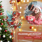 Hanging Diamond Art Kit for Adult, Christmas Angel, 5D Special Shaped Rhinestone Diamond Painting Ornament, Christmas Fairy, DIY Acrylic Diamond Art Painting Window Pendants Home Garden Wall Decor NEWENMO