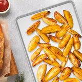 Wildone Baking Sheet Set of 2 - Stainless Steel Cookie Sheet Baking Pan, Size 16 x 12 x 1 inch, Non Toxic & Heavy Duty & Mirror Finish & Rust Free & Easy Clean Wildone