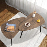 WDSHIYI Coffee Table Nesting Side Table Set of 2 Coffee Table Modern Minimalist Side Table for Living Room, Balcony in Brown WDSHIYI