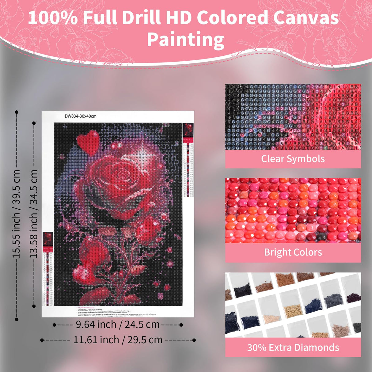Hydrangea Diamond Painting Kits for Adults-Flowers Diamond Art Kits for Adults,5D Diamond Painting Flowers,DIY Full Drill Diamond Painting Flower Gem Generic