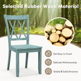 GOFLAME Wooden Dining Chairs Set of 4, Mid Century Farmhouse Kitchen Side Chairs with Ergonomic Seat & High Backrest, Armless Dinette Chairs with Rubber Wood Frame for Dining Room Living Room, Green GOFLAME