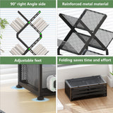 Gintan 9-Tier Corner Bookshelf with Storage,Bedroom Shelves Folding Bookshelves,No Installation Required Shelf Tree Bookcase for Living Room,Study,Home Office,Bed Room (Black) Gintan