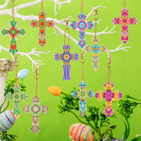 Glenmal 12 Pcs Easter Diamond Painting Keychains Cross Diamond Art Keychains Kits for Adults Religious Crosses Ornaments 5D Key Chain Christian Rhinestones Bookmarks Key Rings for DIY Crafts Gifts Glenmal