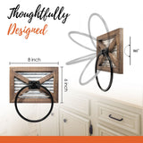 Autumn Alley Farmhouse Toilet Paper Holder, Towel Ring for Bathroom, Farmhouse Towel Rack Holder Set, 3PCS, Wall Mount for Farmhouse Bathroom Decor and Accessories, Rustic Wooden, Brown Autumn Alley