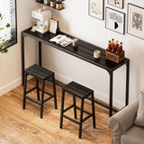 ODK 55 Inch Outdoor Bar Table, Patio Counter Bar Height Table with Weather Resistant Waterproof Top for Garden, Hot Tub, Yard, Balcony, Poolside, Indoor (Black) ODK