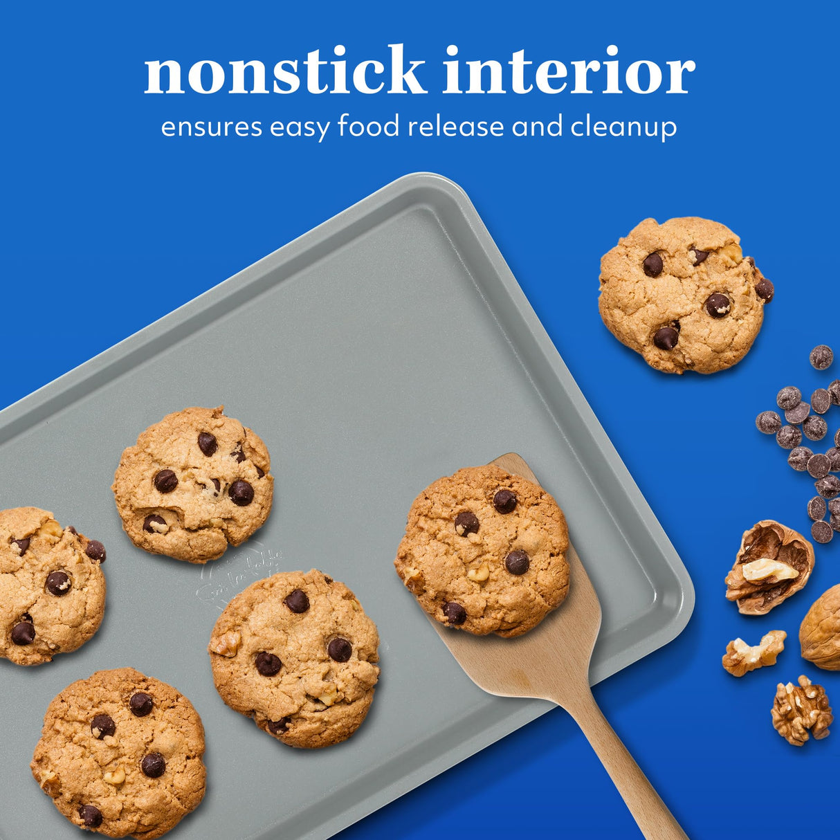 Sur La Table Kitchen Essential Carbon Steel Baking Pans Bakeware Set W/Premium PFOA, PFAS, PTFE Free Grey Non stick - Linen White Exterior Sur La Table