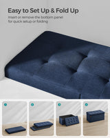 SONGMICS Mazie Collection - 30 Inches Storage Ottoman, Foldable Storage Bench with Flipping Lid, 660 lb Load Capacity, for Entryway, Living Room, Bedroom, Midnight Blue ULSF046Q02 SONGMICS