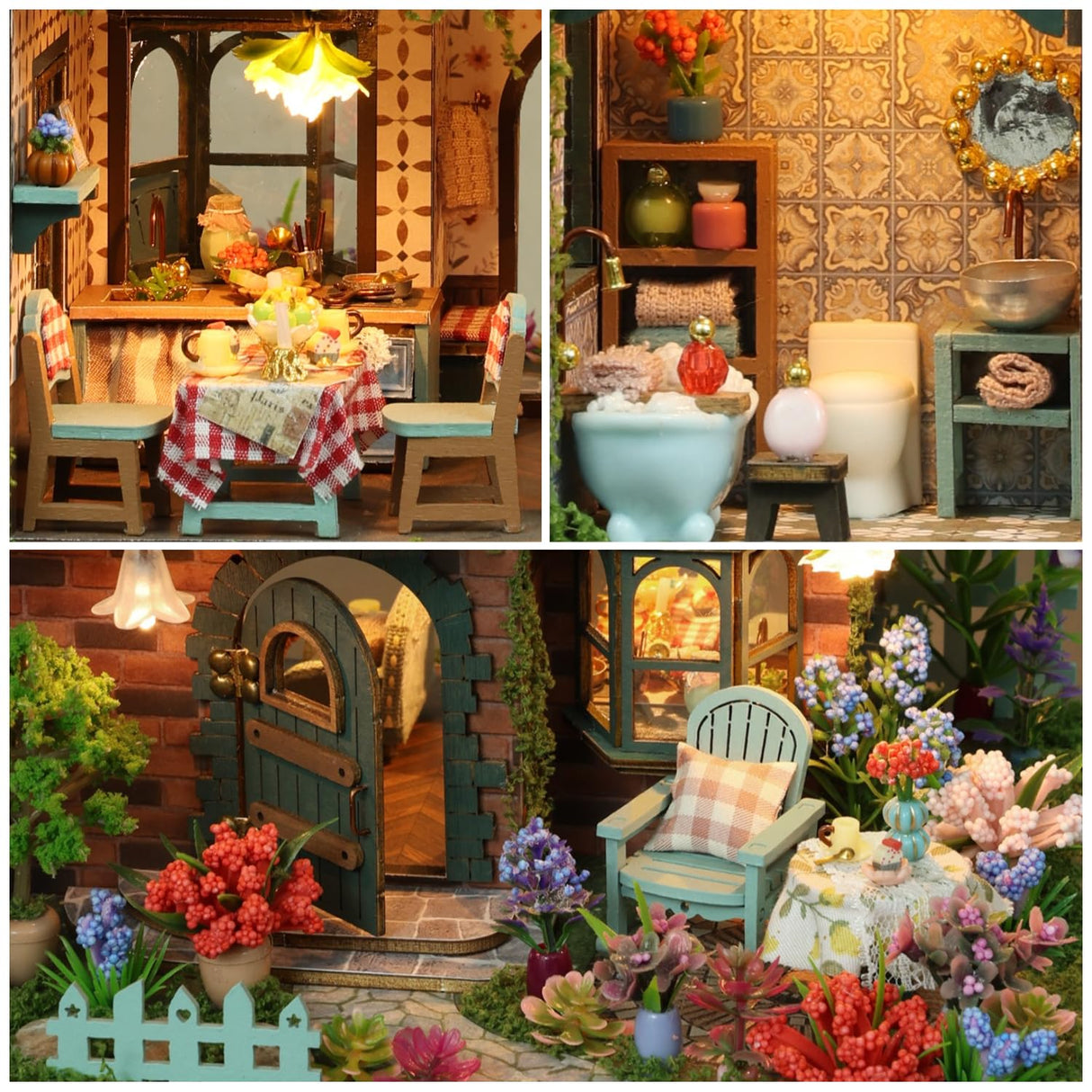 RHZN Miniature House Kit, Dollhouse Kit, Miniature Kit, DIY Mini House Building Kit for Adult Teen, Botanical House RHZN