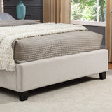 Roundhill Furniture Nantarre Fabric Tufted Wingback Upholstered Bed with Nailhead Trim, King, Tan Roundhill Furniture
