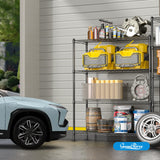 Guan River 4-Shelf Adjustable Metal Shelf Wire Shelving Unit Heavy Duty Storage Rack Display Shelf for Office,Kitchen,Bedroom,Bathroom,Laundry,Pantry Basement,Garage(Black,48" L x 18" W x 62" H) Guan River