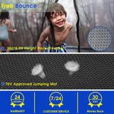 SKYUP 2025 Upgraded 8 10 12 14 15 16 FT 1500lbs Tranpoline for Kids and Adults with Light+Sprinkler+Socks, Recreational Tranpoline with Basketball Hoop, Ladder, ASTM Approved Tranpoline for 7-10 Kids SKYUP