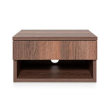 JONATHAN Y NST2002A Ettore 15.71" Mid-Century Modern Floating Wall Mounted Nightstand with Soft-Close Drawer and Cable Hole, Dark Brown JONATHAN Y