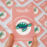 Caterpillar Cross Stitch Needle Minder - Turtle for Cross Stitch, Sewing, Embroidery and Needlework Craft Accessories, Enamel and Magnetic Caterpillar Cross Stitch