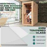 BNEHS Full Spectrum Infrared Sauna, 1 Person Home Sauna Spa Room with Adjustable Backed Chair, Indoor Dry Sauna with Rapid Heating 7 Carbon Panels and 1 Carbon Tube, Canadian Hemlock,120V BNEHS