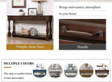 L“KeKe 63inch Solid Wood Console Table with 3 Drawers and 1 Bottom Shelf Extra-Thick Sofa Table(Light Espresso) L“KeKe