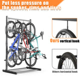TORACK Garage Freestanding Hanging Bike Stand for Garage, Heavy Duty 4 Bikes Vertical Bike Storage Stand Floor Bike Storage Rack TORACK