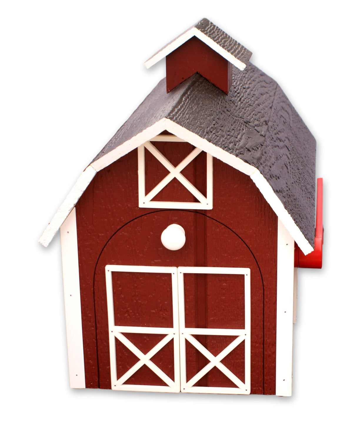 AmishToyBox.com Deluxe Wooden Mailbox, Dutch Barn Style (Red with White Trim) AmishToyBox.com