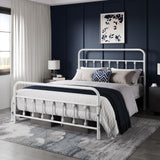 Yaheetech Classic Metal Platform Bed Frame Mattress Foundation with Victorian Style Iron-Art Headboard/Footboard/Under Bed Storage/No Box Spring Needed/Full Size White Yaheetech