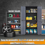 STANI Metal Storage Cabinet, Locking Steel Storage Cabinet with 4 Doors and 2 Adjustable Shelves, 71" Steel Lockable File Cabinet, Tall Steel Cabinet for Home Office,Garage,School STANI